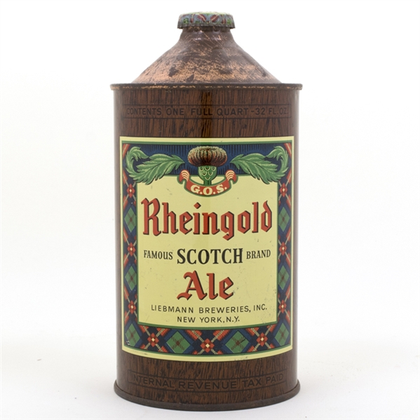 Rheingold Scotch Ale Quart Cone Top Can